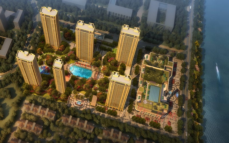 青田壹德·左岸藍(lán)灣城市廣場(chǎng)